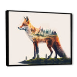 Double Exposure Of A Fox With Nature - Fox Bedroom Wall Art