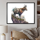 Double Exposure Of A Goat With Nature - Goat Canvas Wall Art