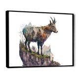 Double Exposure Of A Goat With Nature - Goat Canvas Wall Art