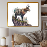 Double Exposure Of A Goat With Nature - Goat Canvas Wall Art