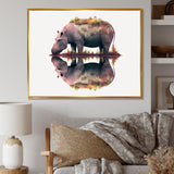 Double Exposure Of A Hippo With African Landscape - Hippopotamus Canvas Wall Art