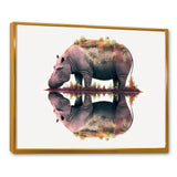 Double Exposure Of A Hippo With African Landscape - Hippopotamus Canvas Wall Art
