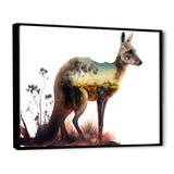 Double Exposure Of A Kangaroo With Australian Landscape - Kangaroo Wall Decor
