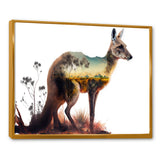 Double Exposure Of A Kangaroo With Australian Landscape - Kangaroo Wall Decor