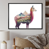 Double Exposure Of A Llama With Nature Landscape - Llama Wall Art Prints