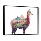 Double Exposure Of A Llama With Nature Landscape - Llama Wall Art Prints