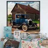 30S Ford Car In Barn II Framed Canvas Vibrant Gold - 1.5"Thick