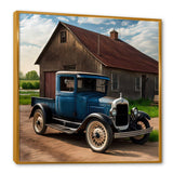 30S Ford Car In Barn II Framed Canvas Vibrant Gold - 1.5"Thick