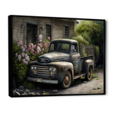 Vintage Car At The Barn - Car Old American Canvas Wall Art