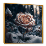 A Blooming Rose Flower In A Forest II Framed Canvas Vibrant Gold - 1.5"Thick