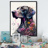 Cute German Dog Floral Art - Multi-Color Dog Wall Art