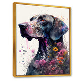 Cute German Dog Floral Art - Multi-Color Dog Wall Art