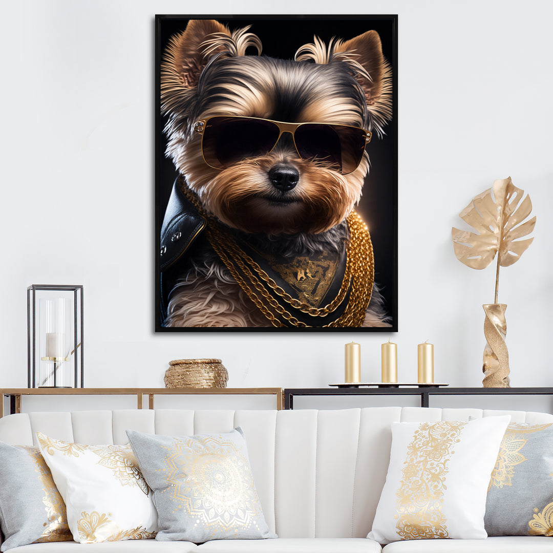 Mafia Yorkshire - Dog Yorkshire Framed Canvas Art