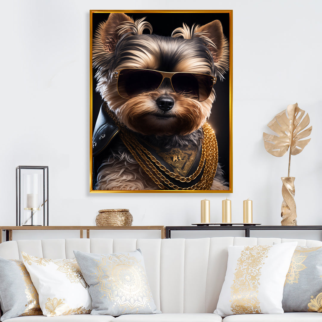 Mafia Yorkshire - Dog Yorkshire Framed Canvas Art