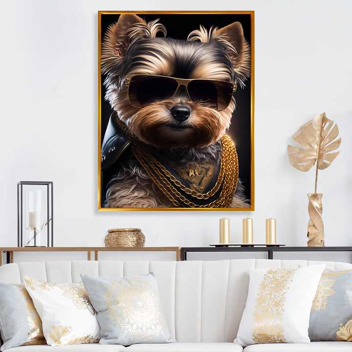 Mafia Yorkshire - Dog Yorkshire Framed Canvas Art