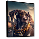 German Shorthaired Pointer Gangster In NYC - Dog Canvas Wall Art