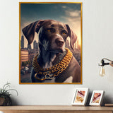 German Shorthaired Pointer Gangster In NYC - Dog Canvas Wall Art