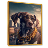 German Shorthaired Pointer Gangster In NYC - Dog Canvas Wall Art
