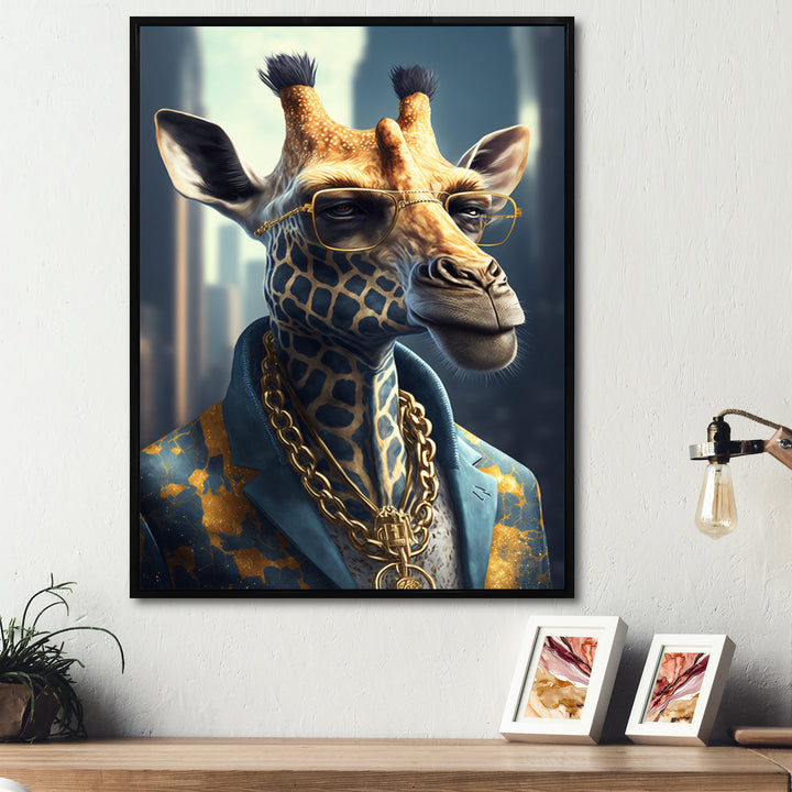 Giraffe Ganster - Gold Giraffe Wall Art