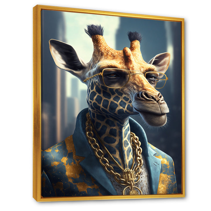 Giraffe Ganster - Gold Giraffe Wall Art