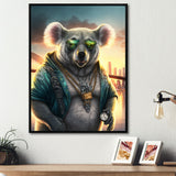 Koala Gangster In NYC - Koala Large Canvas Wall Art