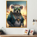 Koala Gangster In NYC - Koala Large Canvas Wall Art