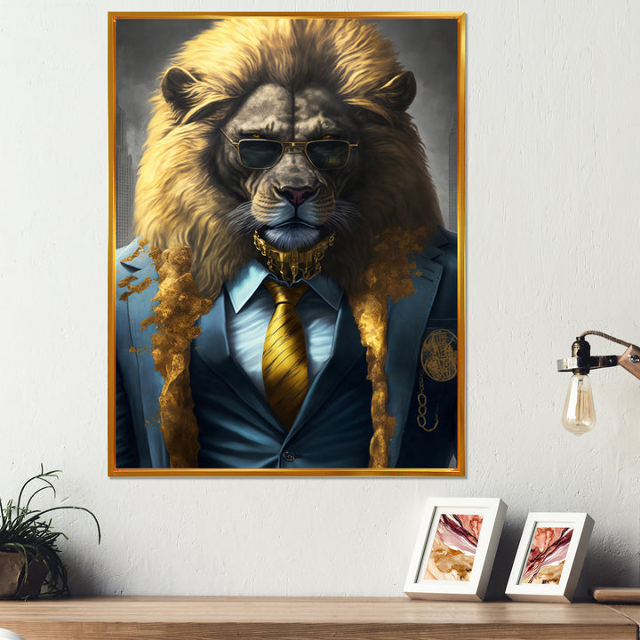 Lion Gangster In NYC - Lion Home Decor Art