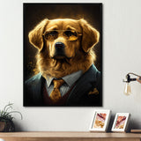 Mafia Golden Retriever - Dog Retriever Canvas Wall Art