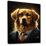 Mafia Golden Retriever - Dog Retriever Canvas Wall Art