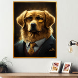 Mafia Golden Retriever - Dog Retriever Canvas Wall Art