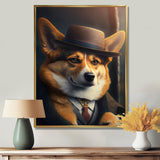 Mafia Corgi - Gold Dog Corgi Wall Art