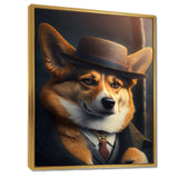 Mafia Corgi - Gold Dog Corgi Wall Art