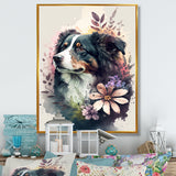 Cute Bernese Floral Art - Dog Bernese Mountain Wall Decor