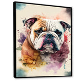 Cute Bulldogs Floral Art - Dog Wall Art Prints