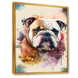Cute Bulldogs Floral Art - Dog Wall Art Prints