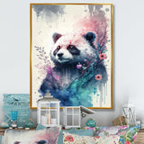 Cute Panda Floral Art - Panda Home Decor Art