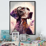 Cute German Pointer Floral Art - Dog Living Room Wall Art