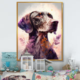 Cute German Pointer Floral Art - Dog Living Room Wall Art