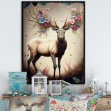 Caribou With Blooming Antlers - Caribou Canvas Wall Art