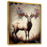 Caribou With Blooming Antlers - Caribou Canvas Wall Art