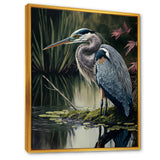 Heron At The Edge Of The River - Heron Canvas Wall Art