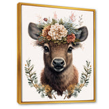 Cute Fawn With Floral Crown - Deer Wall Decor