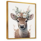 Cute Baby Fawn With Floral Crown - Deer Wall Art Prints