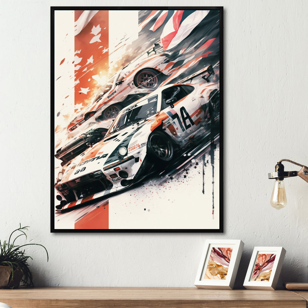 Tokyo Japan Driving Car I - Cars Drifting Japon Canvas Wall Art