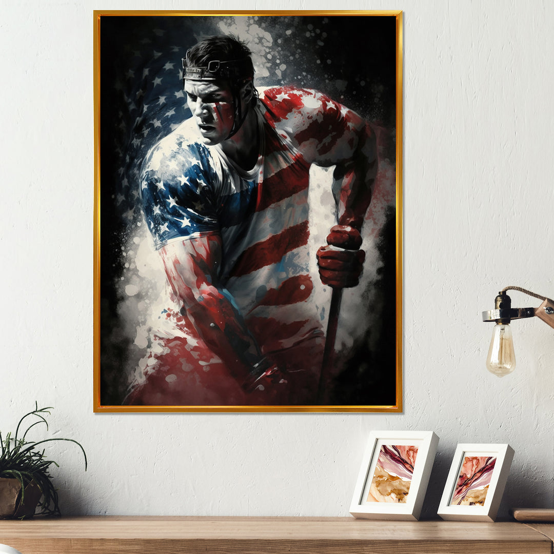 Hockey Playing On The Rink - Sport Hockey Canvas Wall Art