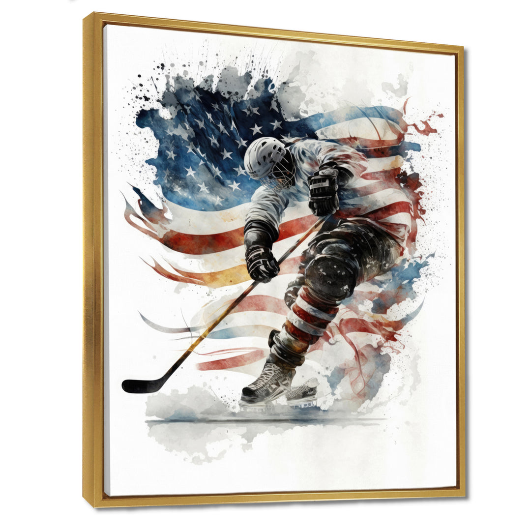 Hockey Player On The Rink During Game I - Sport Hockey Canvas Wall Art