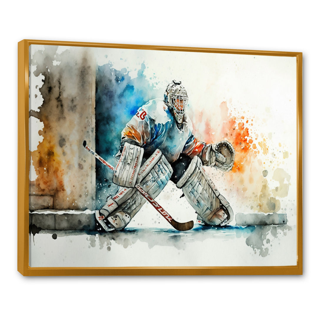 Goal Tender During Game I - Sport Hockey Canvas Wall Art