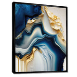 Abstract Geode Gold And Blue Marble II - Abstract Canvas Wall Art