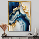 Abstract Geode Gold And Blue Marble II - Abstract Canvas Wall Art