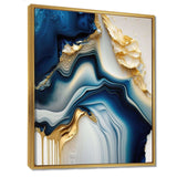 Abstract Geode Gold And Blue Marble II - Abstract Canvas Wall Art